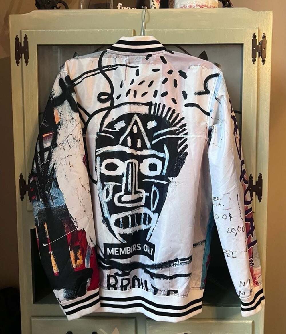 Members Only Jean-Michel Basquiat Collaboration All-Over Print Bomber Jacket - Picture 4 of 5